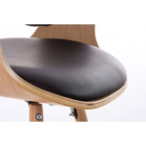 Silla modelo BARRY, gran diseño vanguardista, en madera y piel, color negro