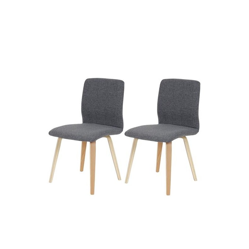 Lote 2 sillas confidente DUSTY, cuidado diseño con patas en madera de haya, en piel negra