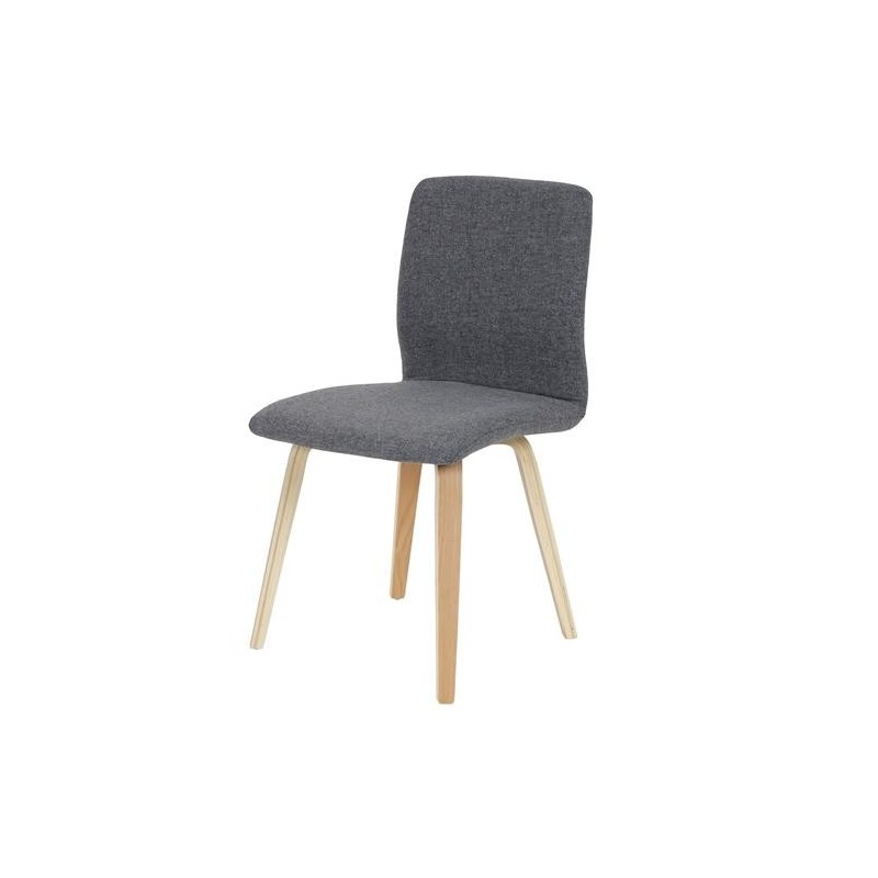 Lote 2 sillas confidente DUSTY, cuidado diseño con patas en madera de haya, en piel negra