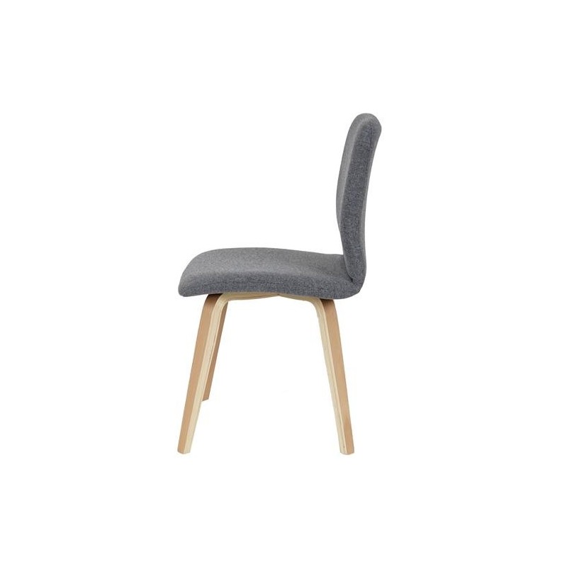 Lote 2 sillas confidente DUSTY, cuidado diseño con patas en madera de haya, en piel negra