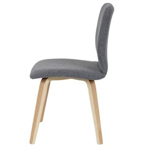 Lote 2 sillas confidente DUSTY, cuidado diseño con patas en madera de haya, en piel negra