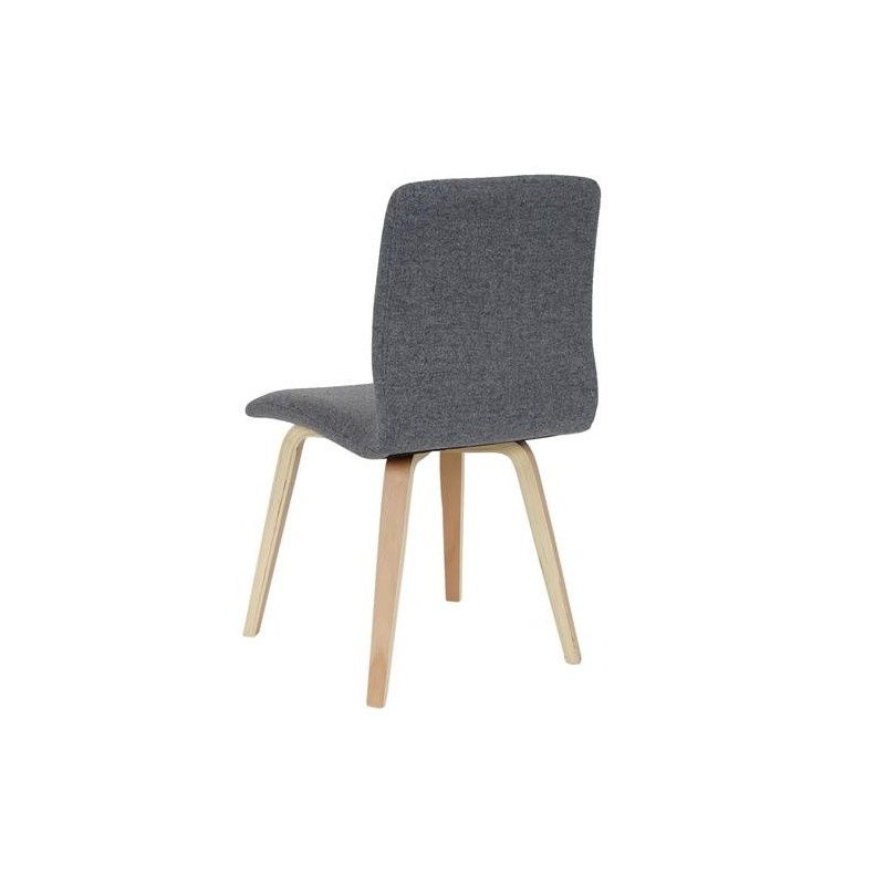 Lote 2 sillas confidente DUSTY, cuidado diseño con patas en madera de haya, en piel negra