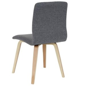 Lote 2 sillas confidente DUSTY, cuidado diseño con patas en madera de haya, en piel negra