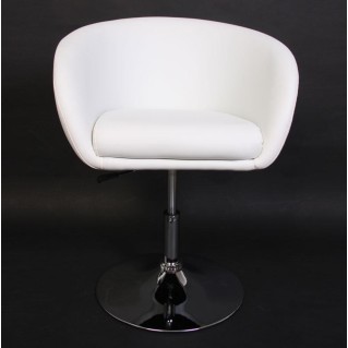 Sillón/taburete retro CLASSIC acolchado, en blanco 2