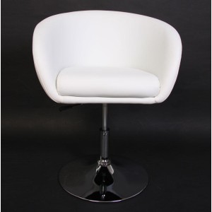 Sillón/taburete retro CLASSIC acolchado, en blanco