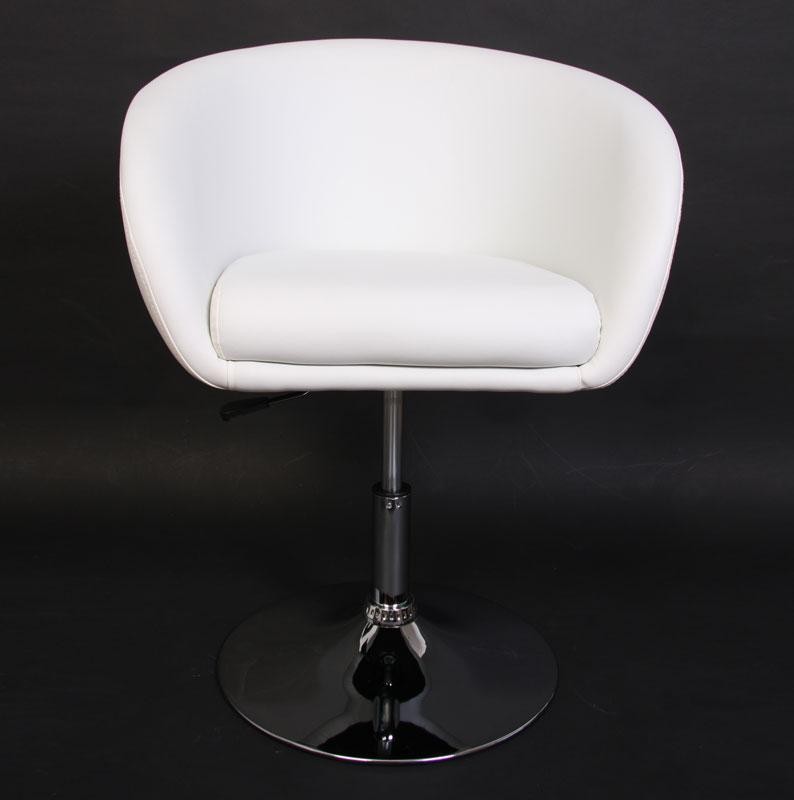 Elegante Sillón / Taburete retro CLASSIC II, Máxima comodidad, Ámplio y Acolchado, en Blanco