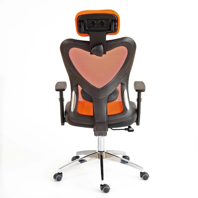 Silla Ergonómica ZELIA, soporte lumbar acolchado, base de metal, en negro