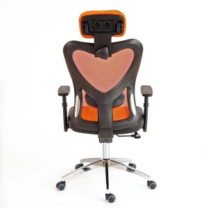 Silla Ergonómica ZELIA, soporte lumbar acolchado, base de metal, en negro