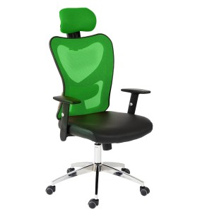 Silla Ergonómica ZELIA, soporte lumbar acolchado, base de metal, en negro