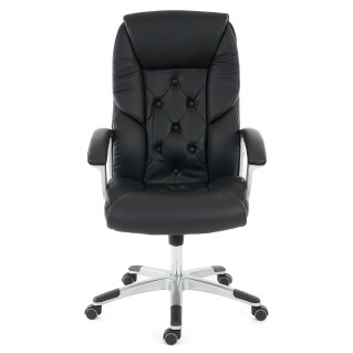 Sillón de oficina DIONE, máximo confort con grueso acolchado, en piel negra 2