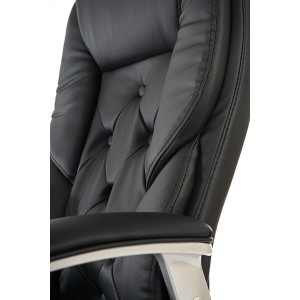 Sillón de oficina DIONE, máximo confort con grueso acolchado, en piel negra