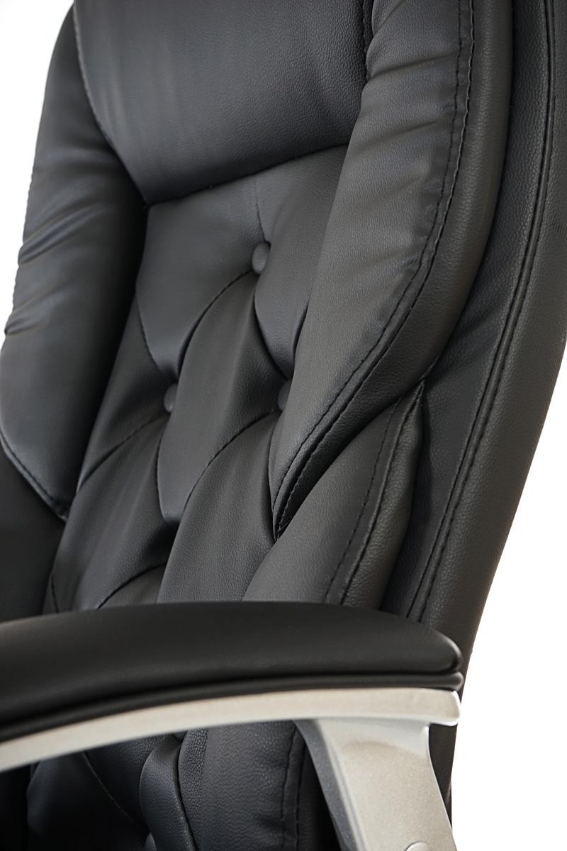Sillón de Oficina DIONE, Elegante Diseño, Gran Acolchado, Resistente Hasta 150kg, en Piel Negra