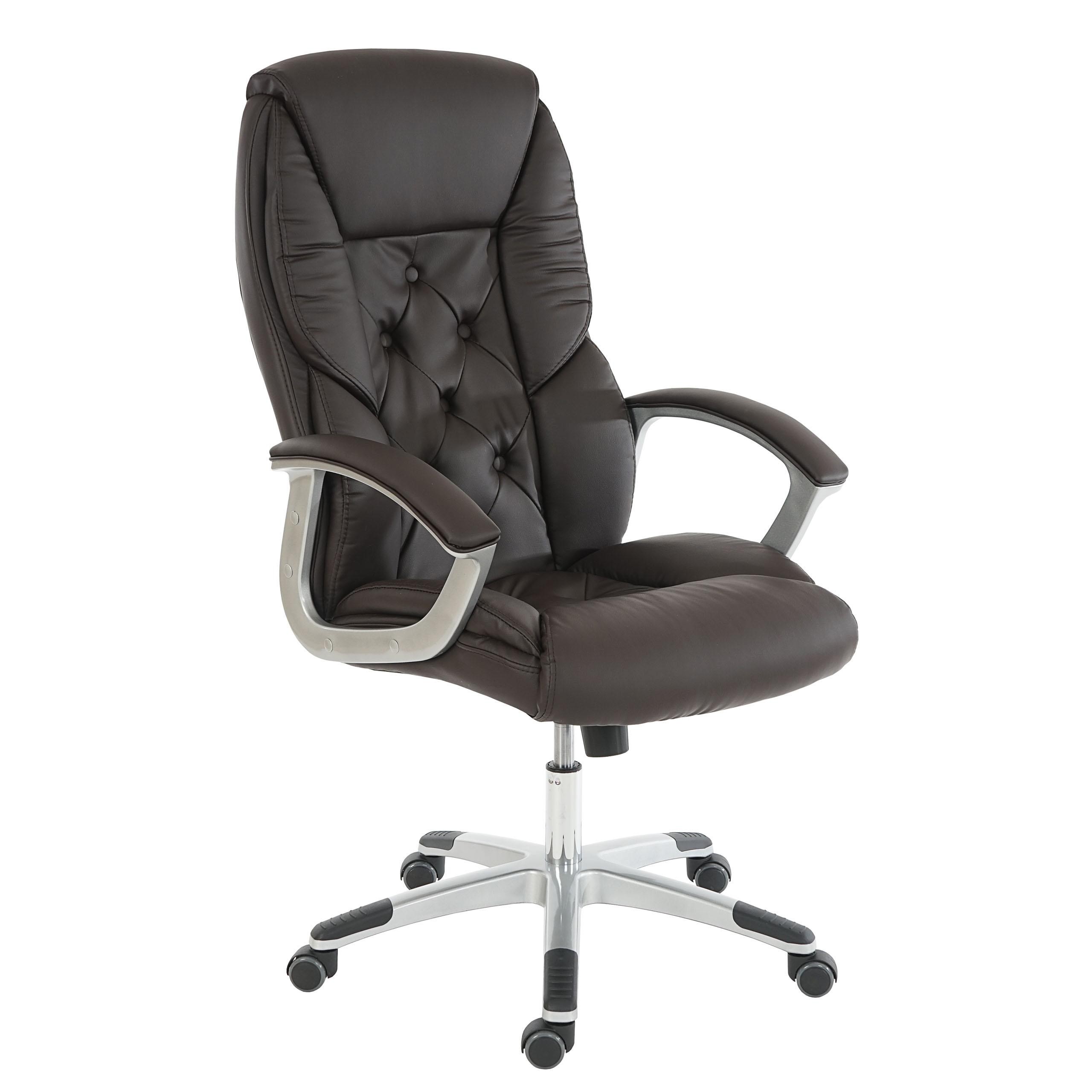 Sillón de Oficina DIONE, Elegante Diseño, Gran Acolchado, Resistente Hasta 150kg, en Piel Negra