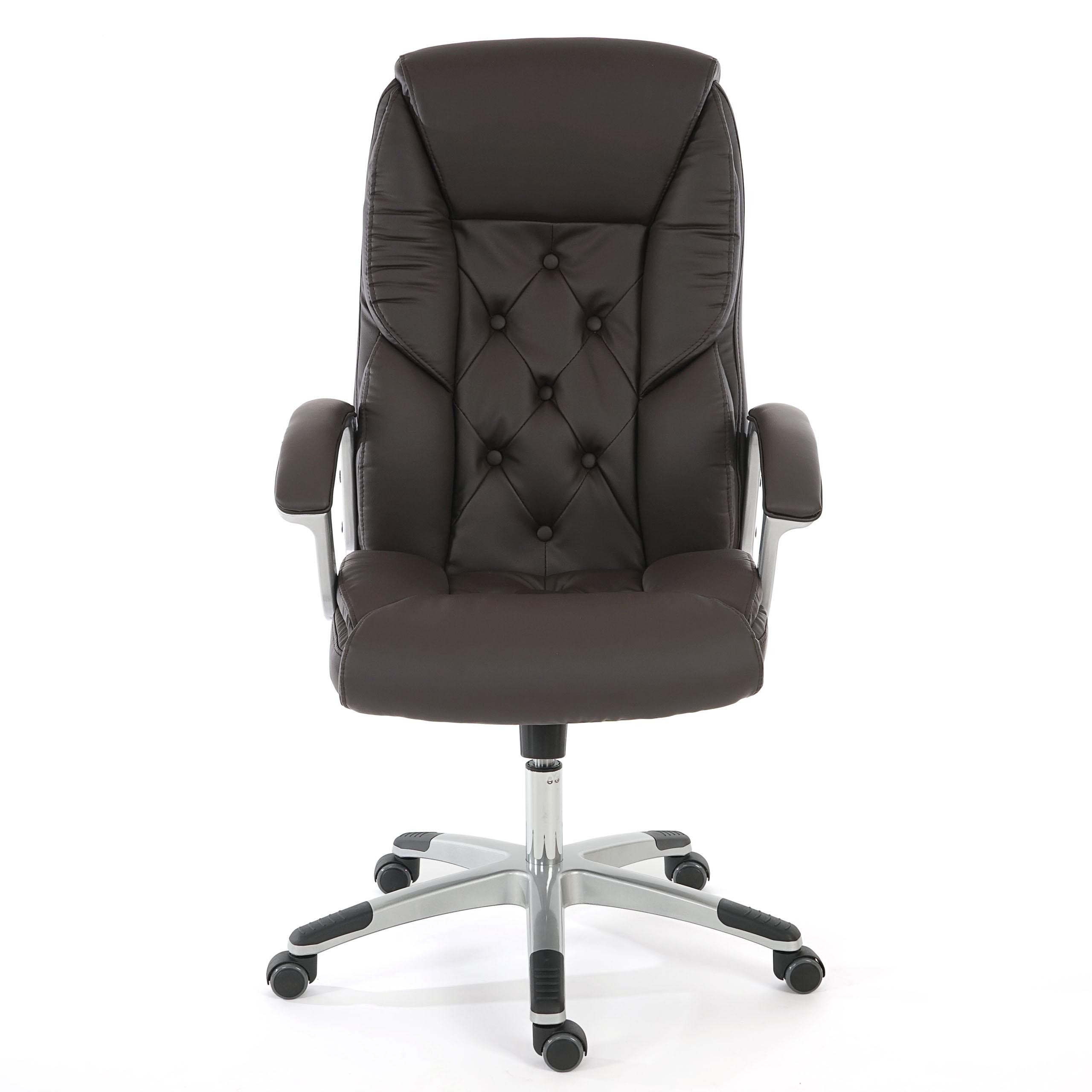 Sillón de Oficina DIONE, Elegante Diseño, Gran Acolchado, Resistente Hasta 150kg, en Piel Negra