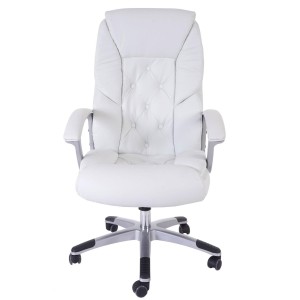 Sillón de oficina DIONE, máximo confort con grueso acolchado, en piel negra