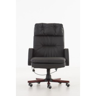 Sillón de oficina TAMPA, gran acolchado, reclinable, piel color negro 2