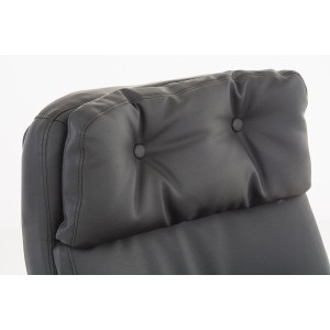 Sillón de oficina TAMPA, gran acolchado, reclinable, piel color negro