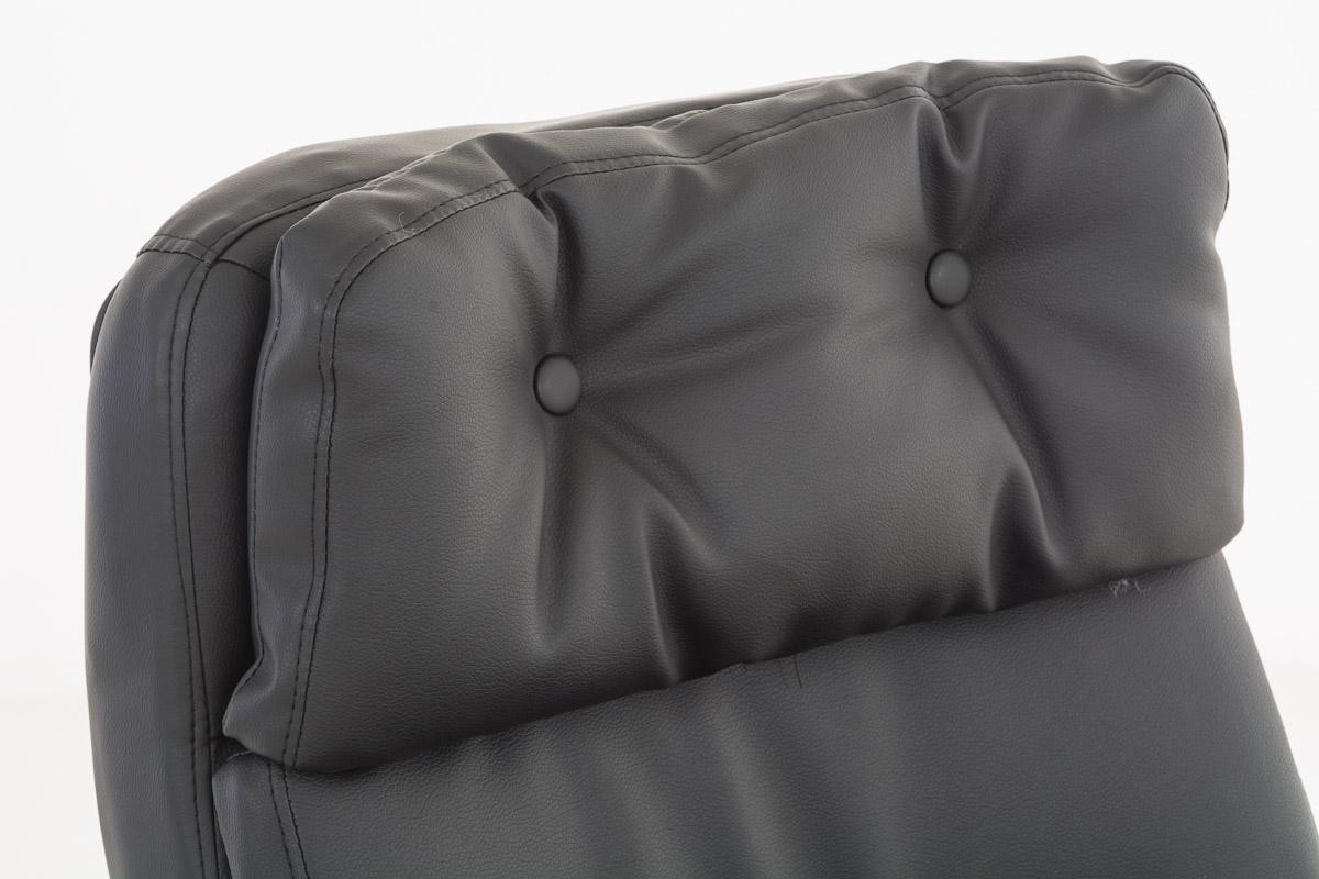 Sillón de oficina TAMPA, gran acolchado, reclinable con palanca, único en madera, piel color negro