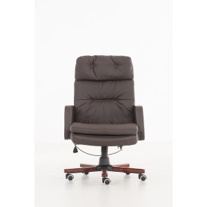 Sillón de oficina TAMPA, gran acolchado, reclinable, piel color negro