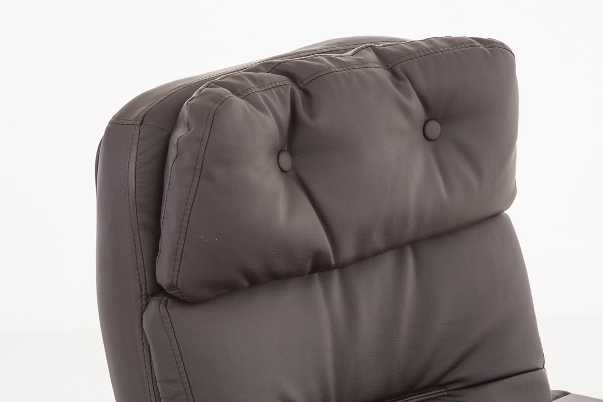 Sillón de oficina TAMPA, gran acolchado, reclinable con palanca, único en madera, piel color negro