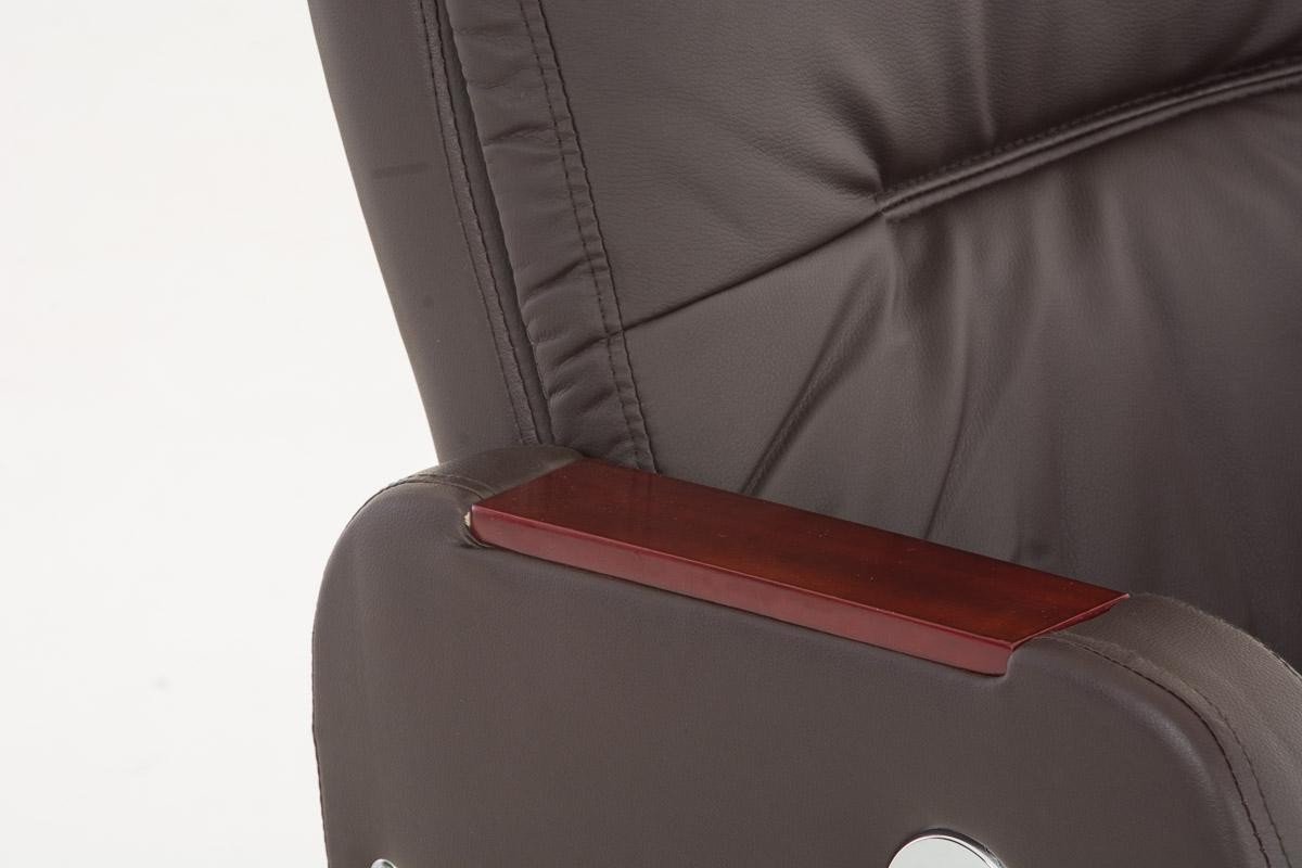 Sillón de oficina TAMPA, gran acolchado, reclinable con palanca, único en madera, piel color negro