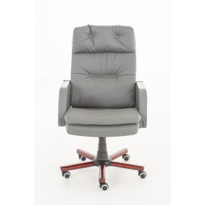 Sillón de oficina TAMPA, gran acolchado, reclinable, piel color negro