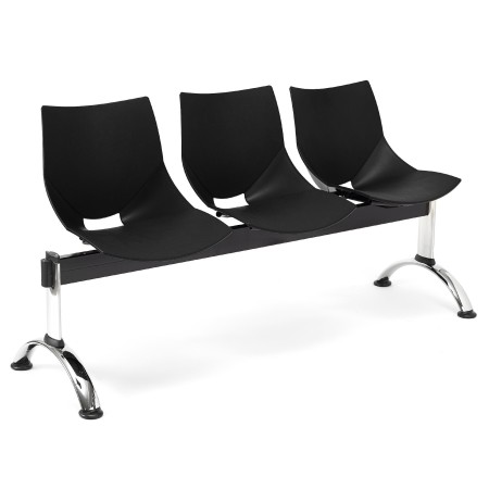 Bancada para recepción 3 asientos AMIR, negro