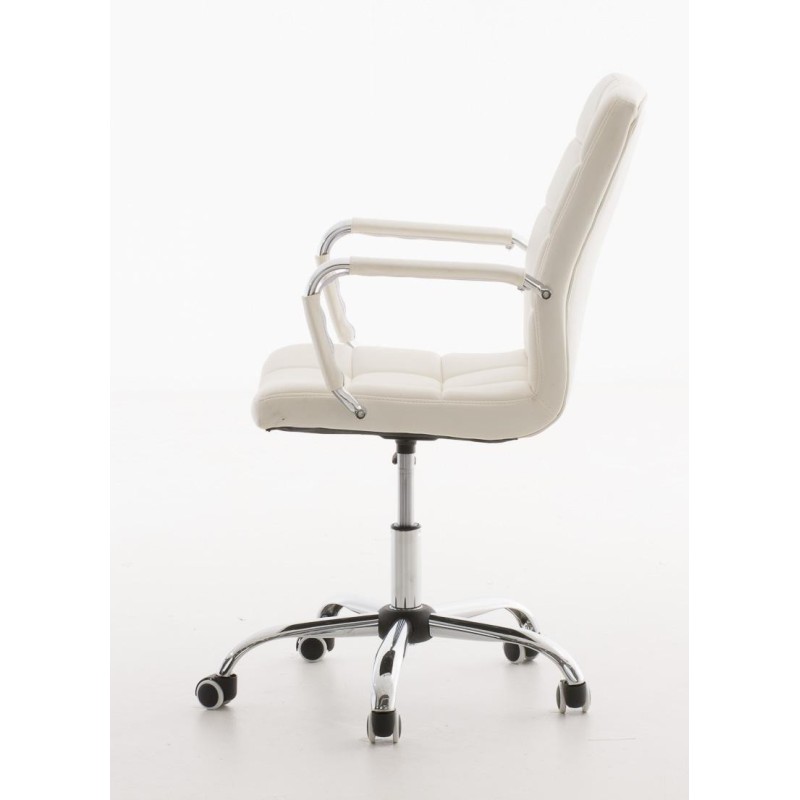 Sillón de oficina BRISTOL, reposabrazos metálicos, piel color Negro
