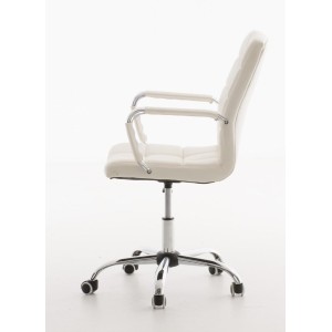 Sillón de oficina BRISTOL, reposabrazos metálicos, piel color Negro