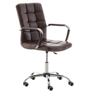 Sillón de oficina BRISTOL, reposabrazos metálicos, piel color Negro