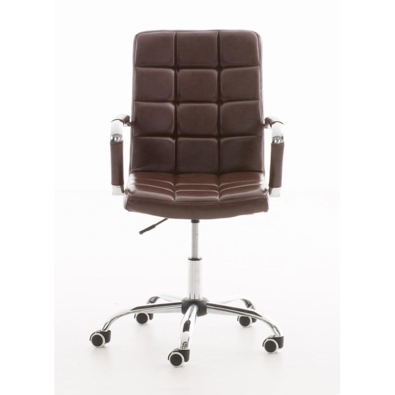 Sillón de oficina BRISTOL, reposabrazos metálicos, piel color Negro