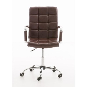 Sillón de oficina BRISTOL, reposabrazos metálicos, piel color Negro