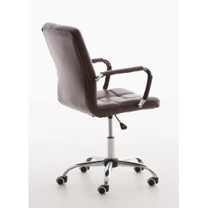 Sillón de oficina BRISTOL, reposabrazos metálicos, piel color Negro