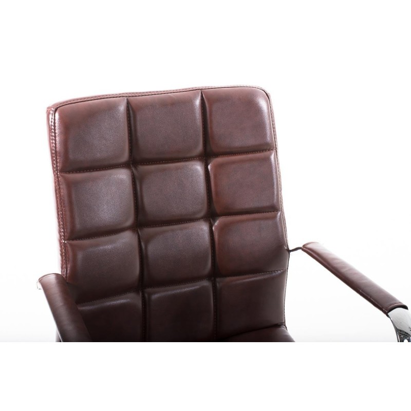 Sillón de oficina BRISTOL, reposabrazos metálicos, piel color Negro