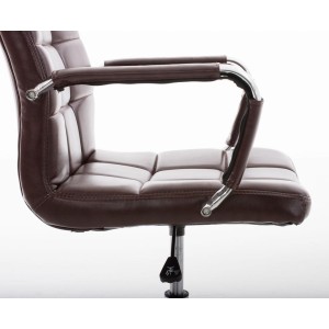 Sillón de oficina BRISTOL, reposabrazos metálicos, piel color Negro