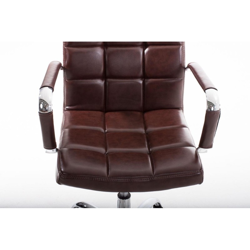 Sillón de oficina BRISTOL, reposabrazos metálicos, piel color Negro