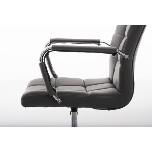 Sillón de oficina BRISTOL, reposabrazos metálicos, piel color Negro