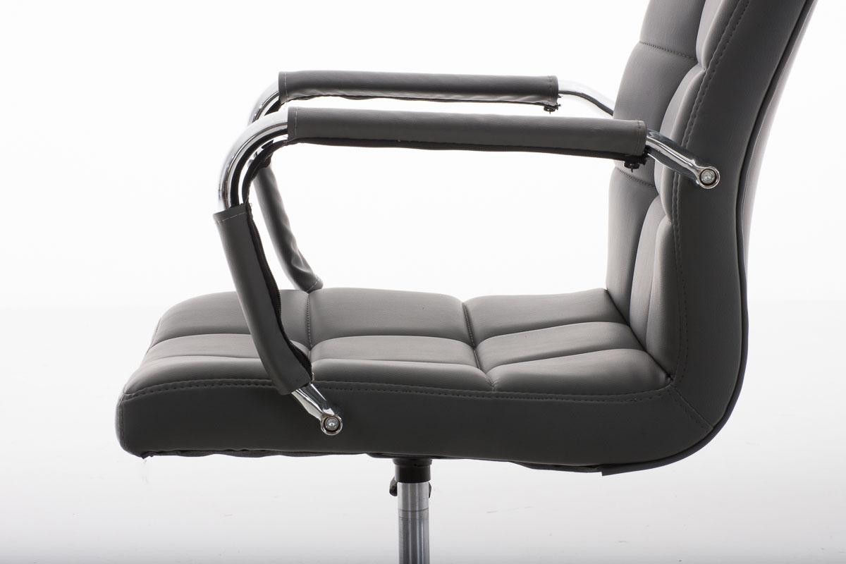 Sillón de oficina BRISTOL, estructura y reposabrazos metálicos, tapizada en piel color Negro