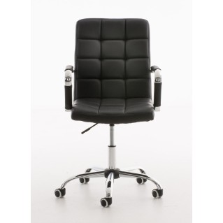 Sillón de oficina BRISTOL, reposabrazos metálicos, piel color Negro 2