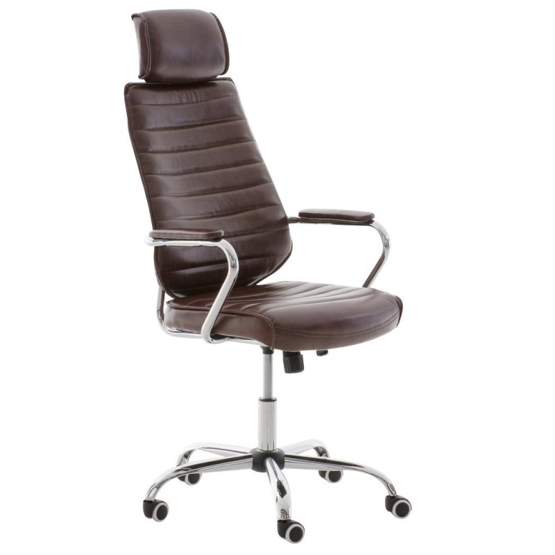 Sillón Ejecutivo modelo RENO, estructura metal, en piel color Negro