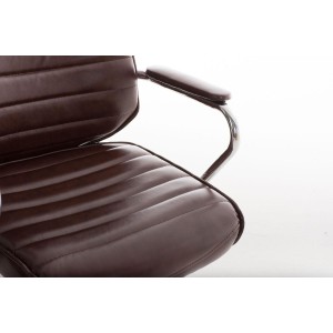 Sillón Ejecutivo modelo RENO, estructura metal, en piel color Negro