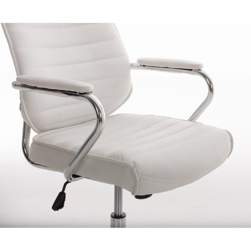 Sillón Ejecutivo modelo RENO, estructura metal, en piel color Negro