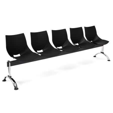 Bancada para recepción 5 asientos AMIR, negro