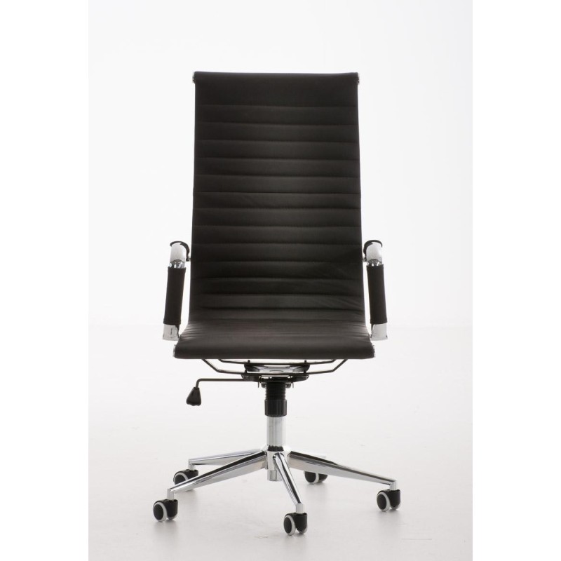 Silla de Oficina ROMA, exclusivo diseño, en piel color Negro