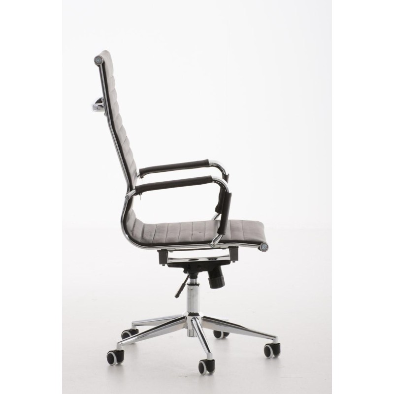 Silla de Oficina ROMA, exclusivo diseño, en piel color Negro