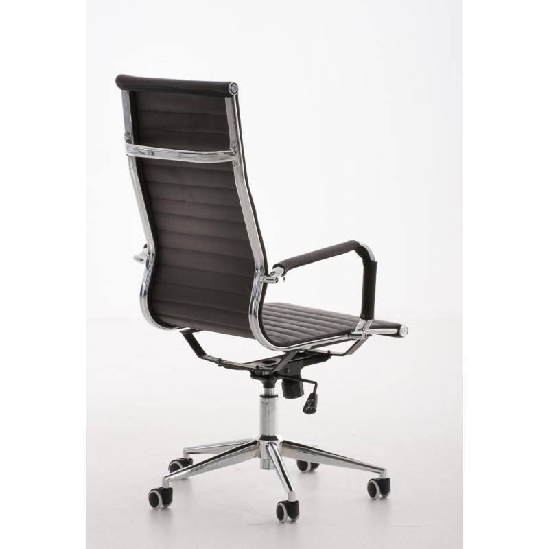 Silla de Oficina ROMA, exclusivo diseño, en piel color Negro