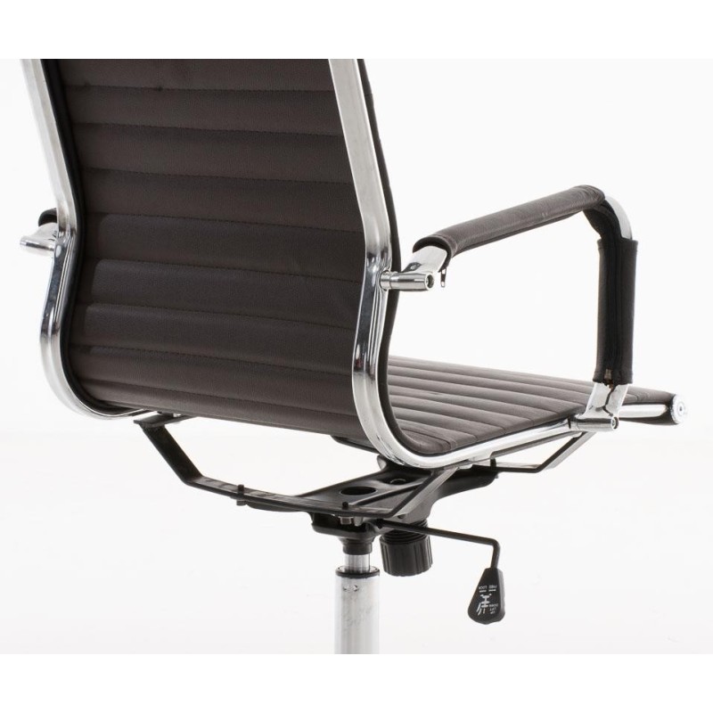 Silla de Oficina ROMA, exclusivo diseño, en piel color Negro