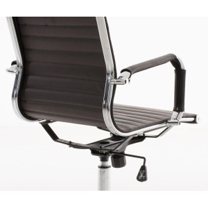 Silla de Oficina ROMA, exclusivo diseño, en piel color Negro