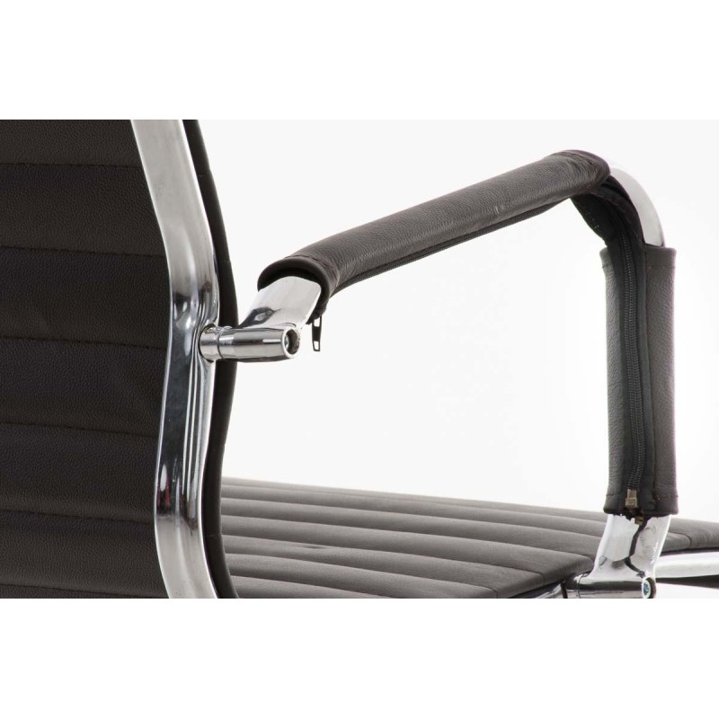 Silla de Oficina ROMA, exclusivo diseño, en piel color Negro