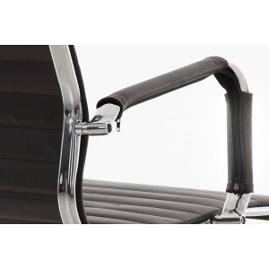 Silla de Oficina ROMA, exclusivo diseño, en piel color Negro